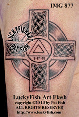 Recovery Celtic Cross Alcoholics Anonymous Tattoo Design – LuckyFish Art